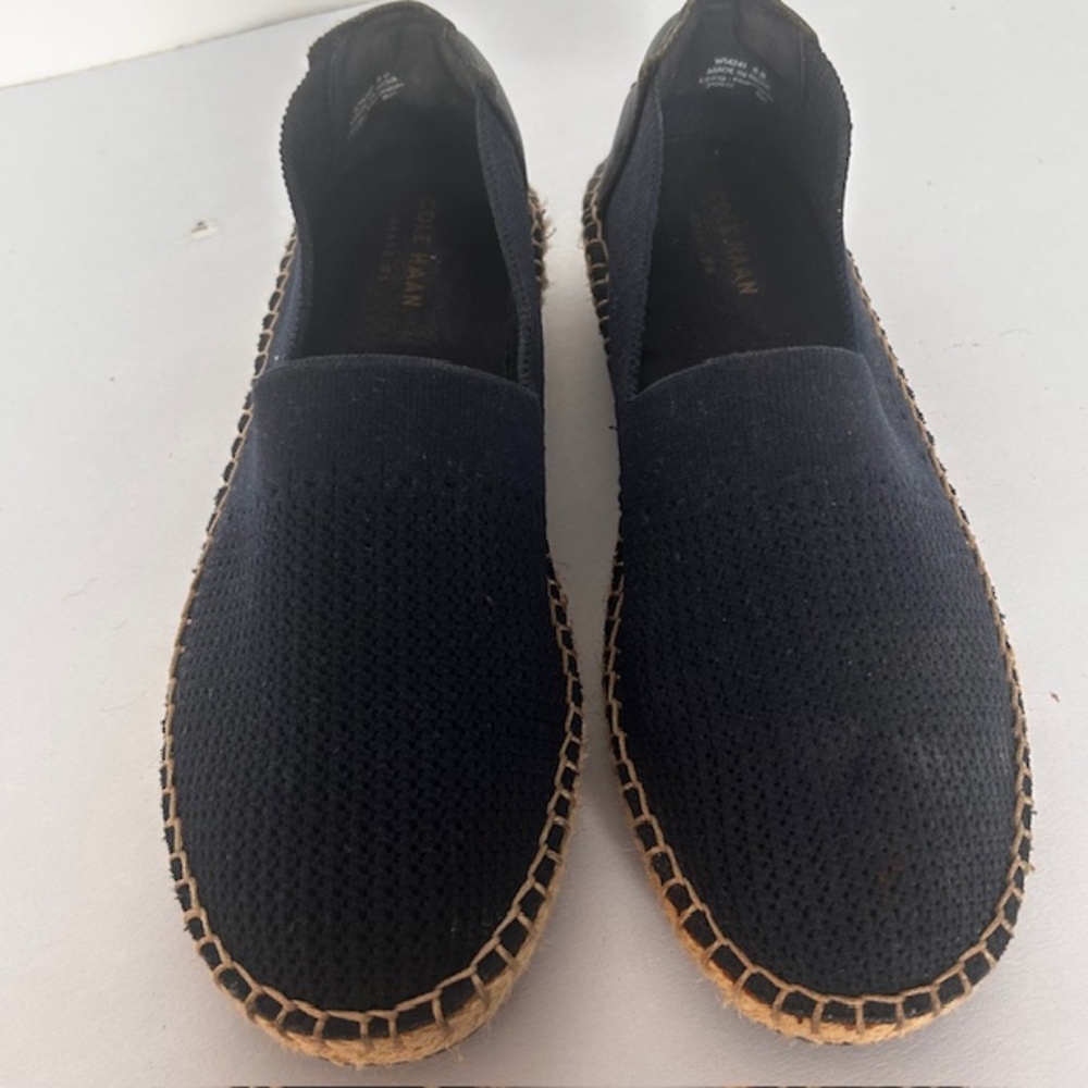 Cole Haan Cloudfeel Women's Stitchlite Espadrille Slip Ons Navy Blue Size 8B-New
